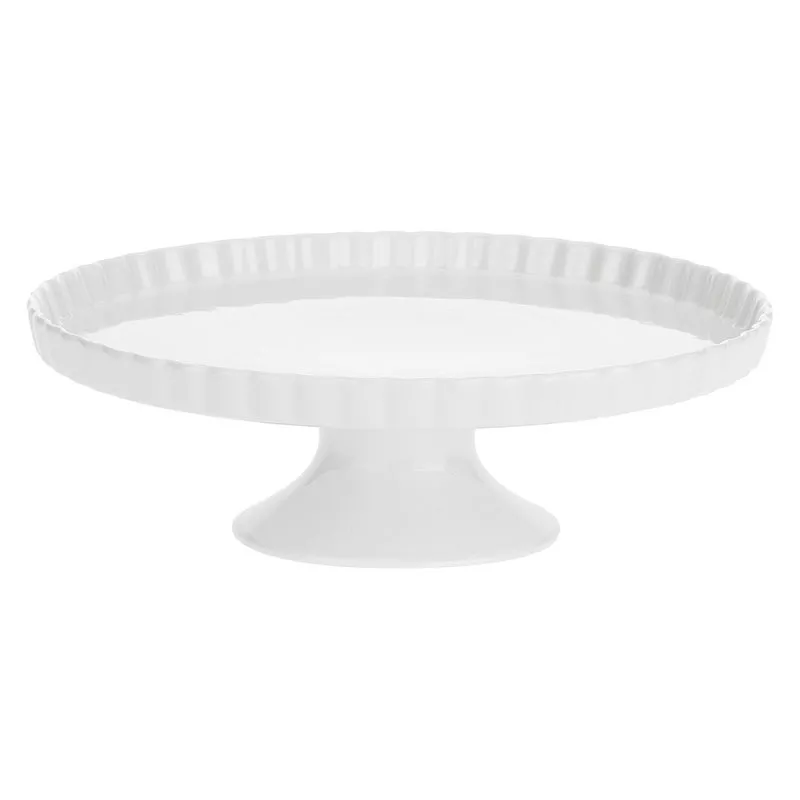 AREZZO Plat De Service Sur Pied En Porcelaine D 29 Cm PORCELLANA BIANCA – Image 2