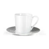 BAGHERA Paire Tasse THE Médard De NOBLAT Pocelaine Décor Platinum - Les 6