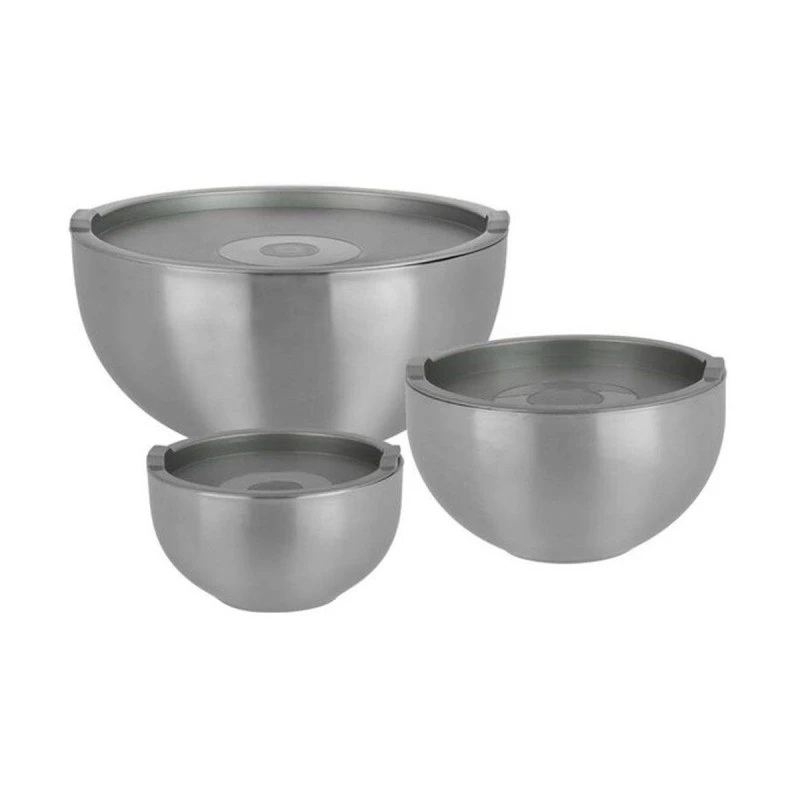 Bol Saladier Double Paroi En Acier Inoxydable + Couvercle GSW D22 – Image 2