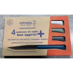 BON APPETIT PLUS Coffret De 4 Couteaux De Table Microdentée Steak OPINEL Tempête