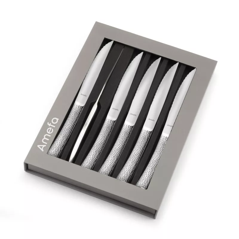 AMEFA BONGO Coffret De 6 Couteaux Steak Lame Micro-dentée