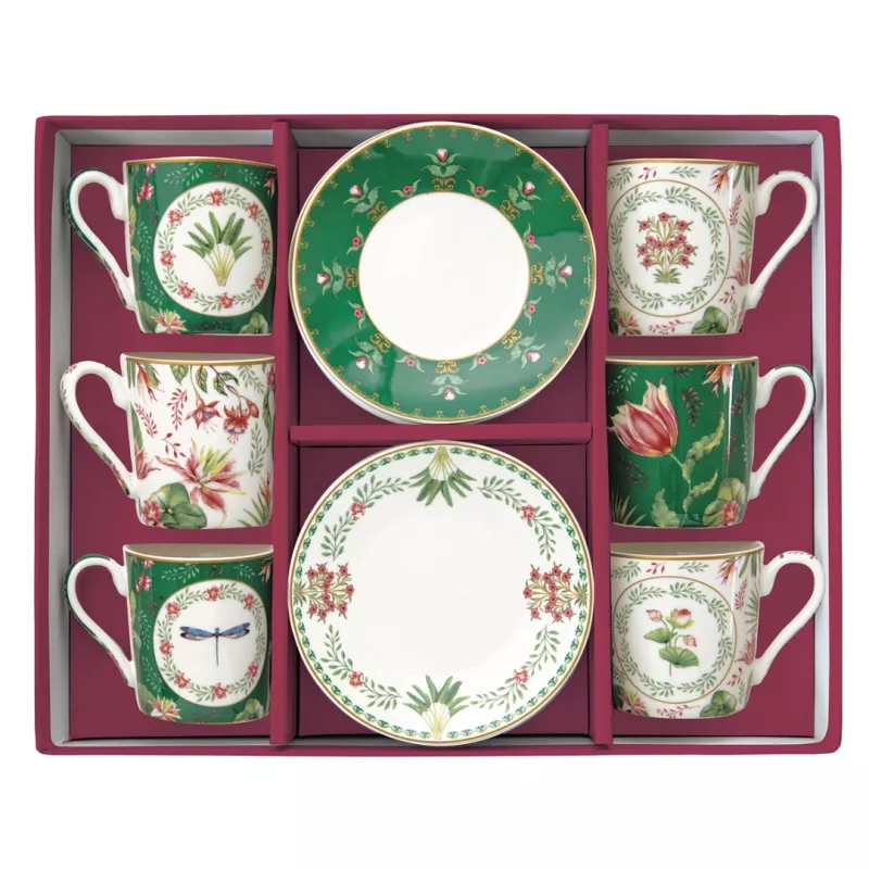 EASY LIFE BOTANIC CHIC Coffret 6 Tasses à Café 10 Cl En Porcelaine – Image 6