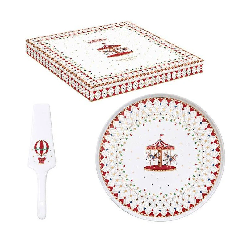 EASY LIFE CHRISTMAS WONDERLAND Plat Ă Tarte Avec Sa Pelle En Porcelaine D32