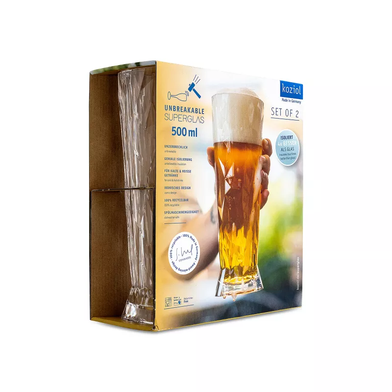 Koziol Club N°11 Verre à Bière 500 Ml Polycarbonate Kosiol Set De 2 – Image 3