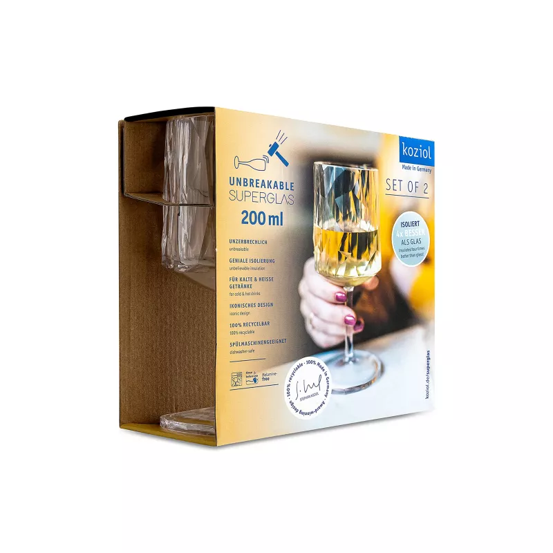 Koziol Club N°9 Verre à Pied 200 Ml Polycarbonate Kosiol Set De 2 – Image 3