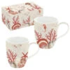 EASY LIFE CORAL REEF Coffret 2 Mugs 35cl En Porcelaine