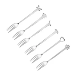 EVENTO Coffret De 6 Fourchettes à Gâteaux Fantaisie Inox Mepra