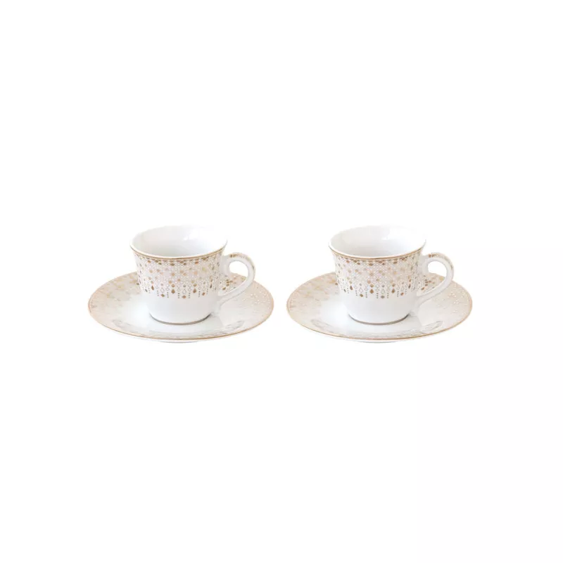 EASY LIFE FESTIVE Coffret 2 Tasses à Café 8 Cl En Porcelaine