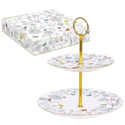 EASY LIFE Fleurs Et Papillons Serviteur Muet 2 étages D16/21 Cm EASYLIFE