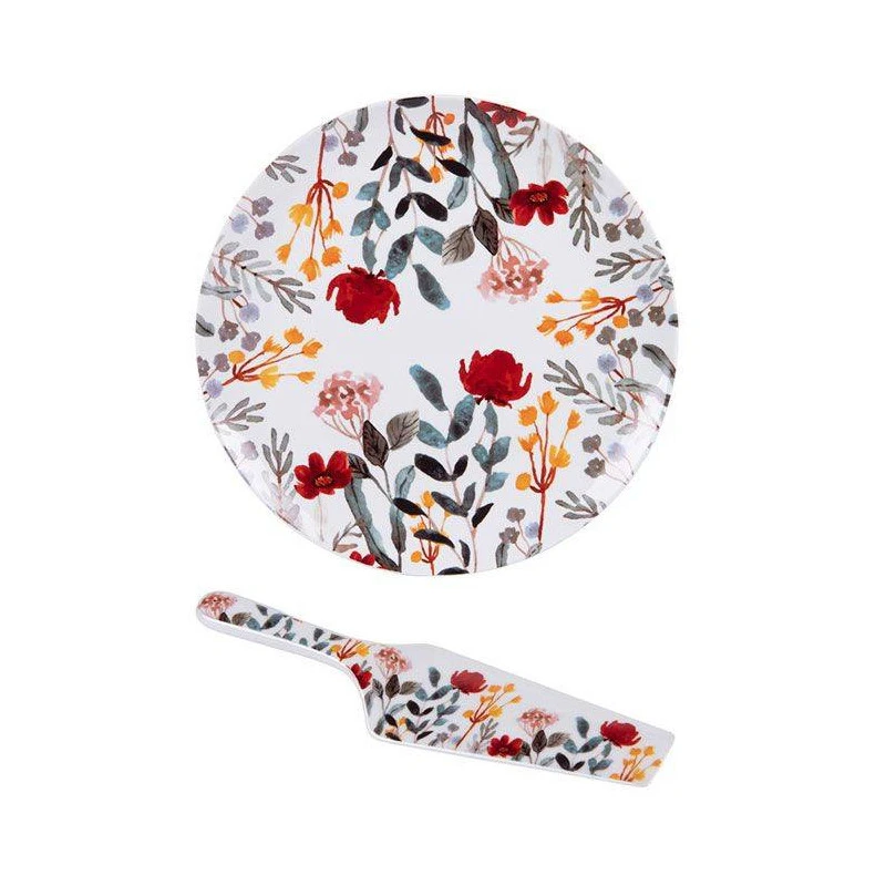 FLOR Plat De Service Tarte Gâteaux D31 Cm Avec Pelle Porcelaine TABLE PASSION – Image 4