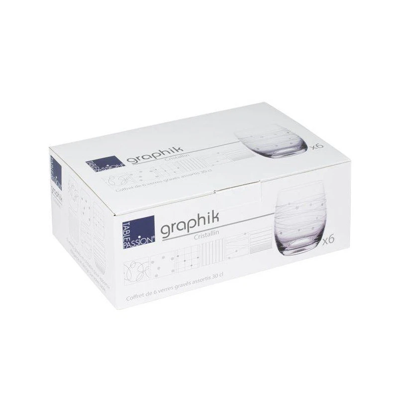 GRAPHIK Gobelet Verre Gravé 30 Cl - Les 6 – Image 2