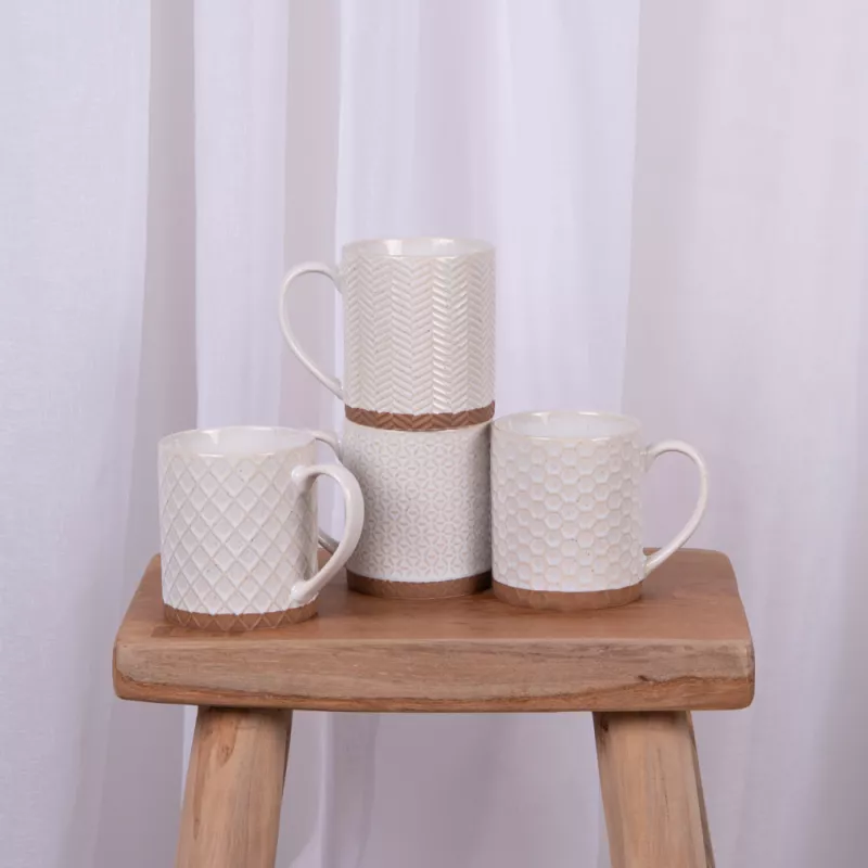 JASPE Coffret Mugs Porcelaine Beige TABLE PASSION 30cl - Les 4 – Image 5