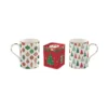 EASY LIFE JINGLE BELLS Coffret Duo De Mugs En Porcelaine Et Boîte à Thé EASYLIFE