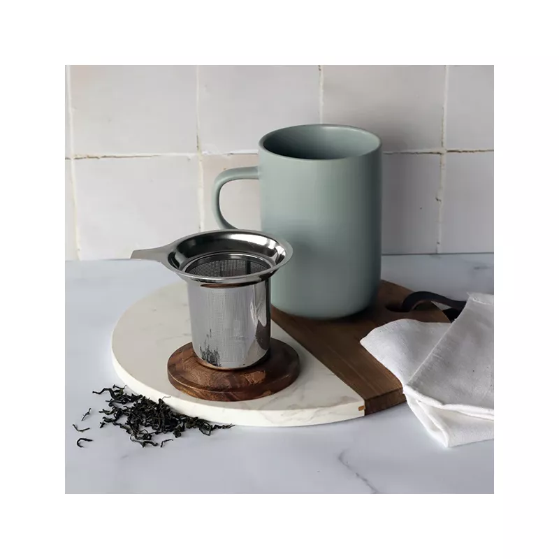 JULIET Infuseur à Thé / Tisanière En Grès Perle 475 Ml OGO Avec Couvercle Bois – Image 3