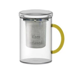 MUG Tasse Tisanière Avec Couvercle En Verre WD Lifestyle 42 Cl Jaune