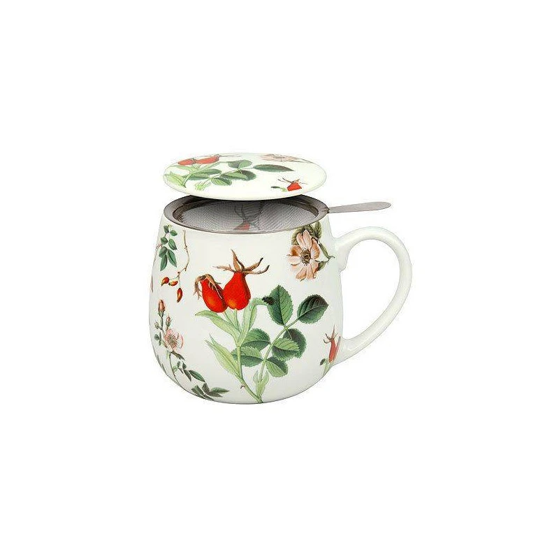 MUG Tasse Tisanière Avec Couvercle Porcelaine Könitz Rose Musquée – Image 2