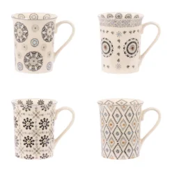 NELSON Coffret Mugs Grès TABLE PASSION 30cl - Les 4