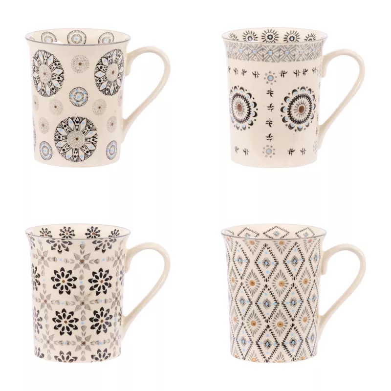 NELSON Coffret Mugs Grès TABLE PASSION 30cl - Les 4 – Image 3