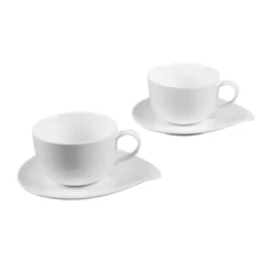 PETALE Déjeuner 55 Cl Avec Sous-tasse En Porcelaine Blanche - Les 2 TABLE PASSION