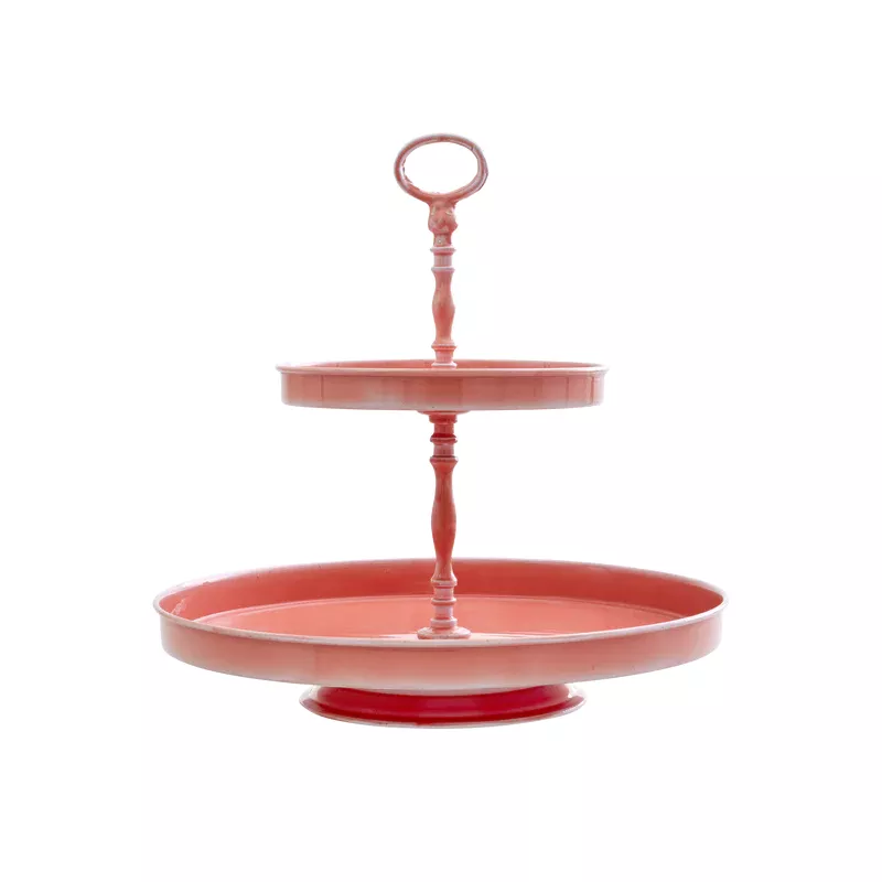 Plat à étagère En Métal Paint H 37 Cm D 36 Cm RICE Corail