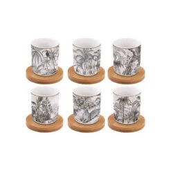 EASY LIFE RETRO JUNGLE Coffret Tasse Expresso Porcelaine - Les 6 SC