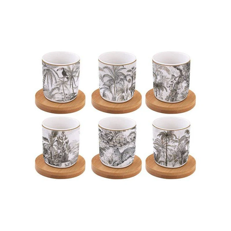 EASY LIFE RETRO JUNGLE Coffret Tasse Expresso Porcelaine - Les 6 SC