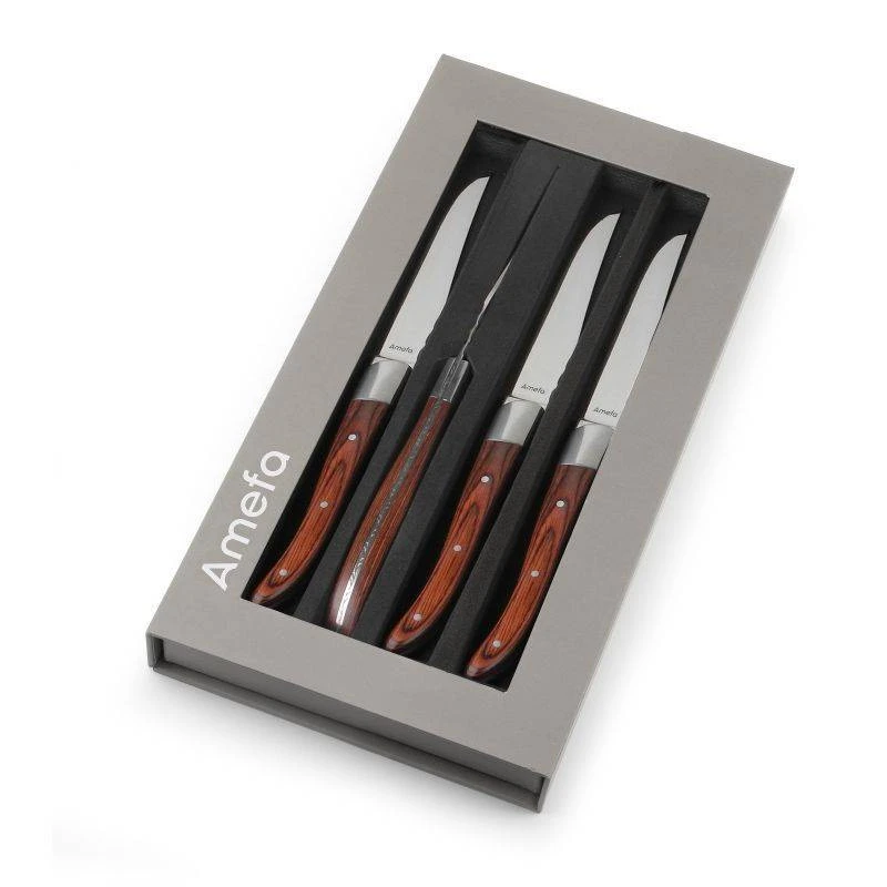 ROYAL STEAK Bois Coffret De 4 Couteaux Amefa – Image 6