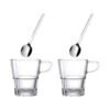 SENSO Tasse à Thé Macchiato En Verre à Anse + Cuillère LEONARDO - Lot De 2 SC