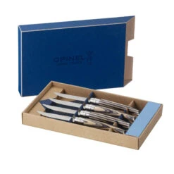 TABLE CHIC Coffret Kraft 4 Couteaux Steak De Table Bouleau Lamellé OPINEL