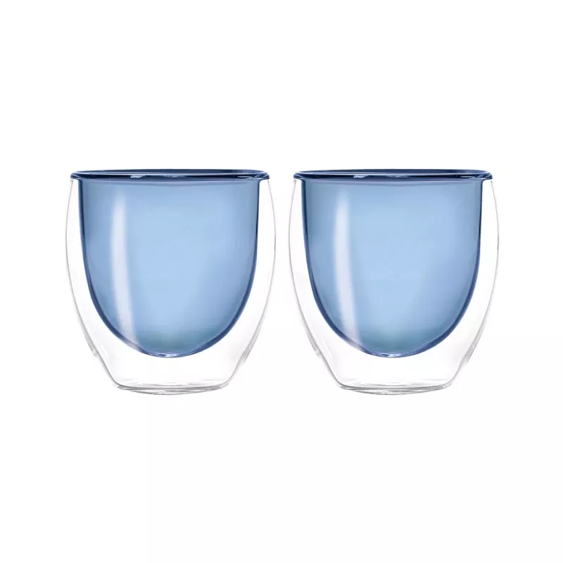 Tasse à Café Expresso En Verre Double Paroi 8 Cl WD Lifestyle Bleu - Les 2 – Image 2