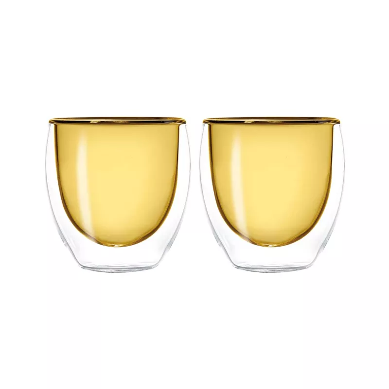Tasse à Café Expresso En Verre Double Paroi 8 Cl WD Lifestyle Jaune - Les 2