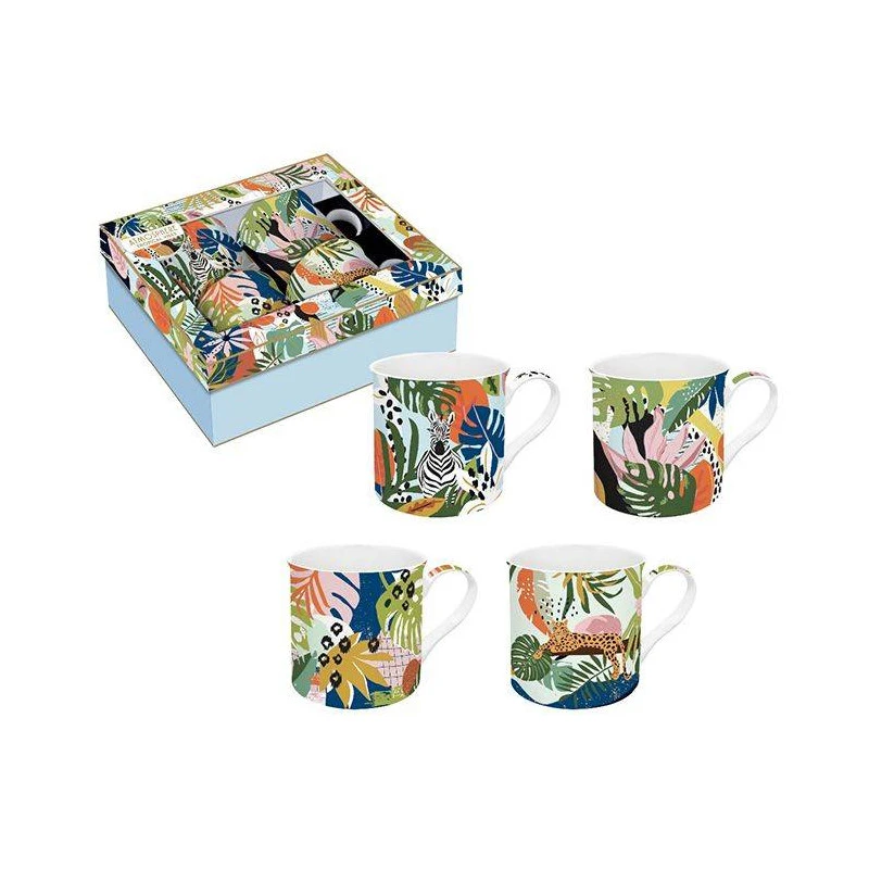 EASY LIFE TROPICAL VIBES Mug Porcelaine - Coffret De 4 – Image 2
